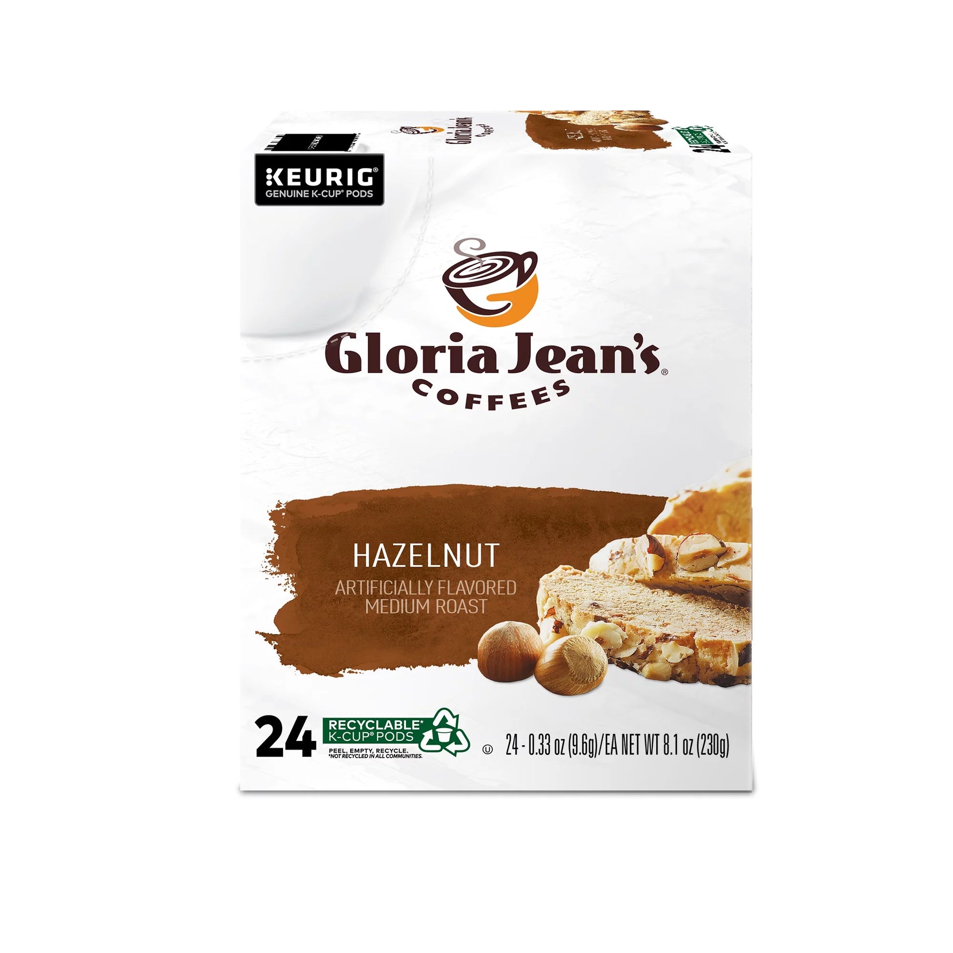 Gloria Jean'S Coffee, Hazelnut Medium Roast K-Cup Coffee Pods, 24 Count