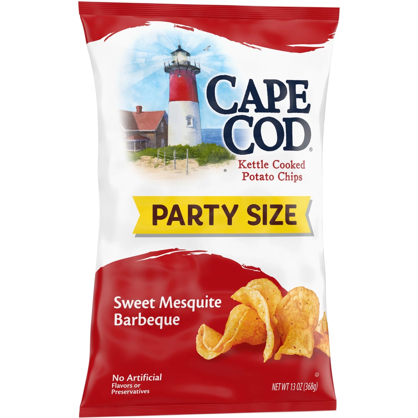 Potato Chips, Sweet Mesquite Barbeque Kettle Cooked Chips, Party Size 13 Oz