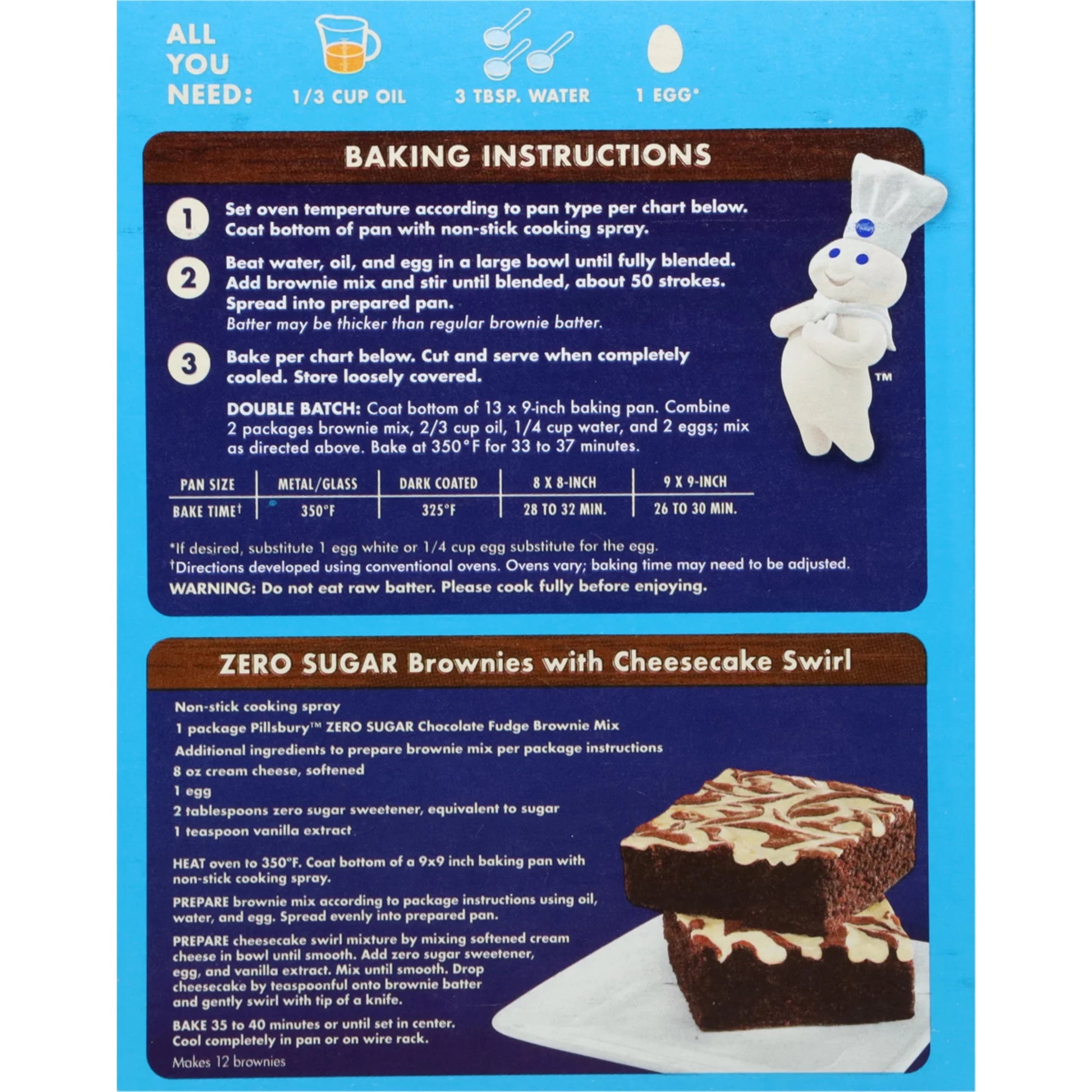 Zero Sugar Chocolate Fudge Flavored Brownie Mix, 12.35 Oz Box