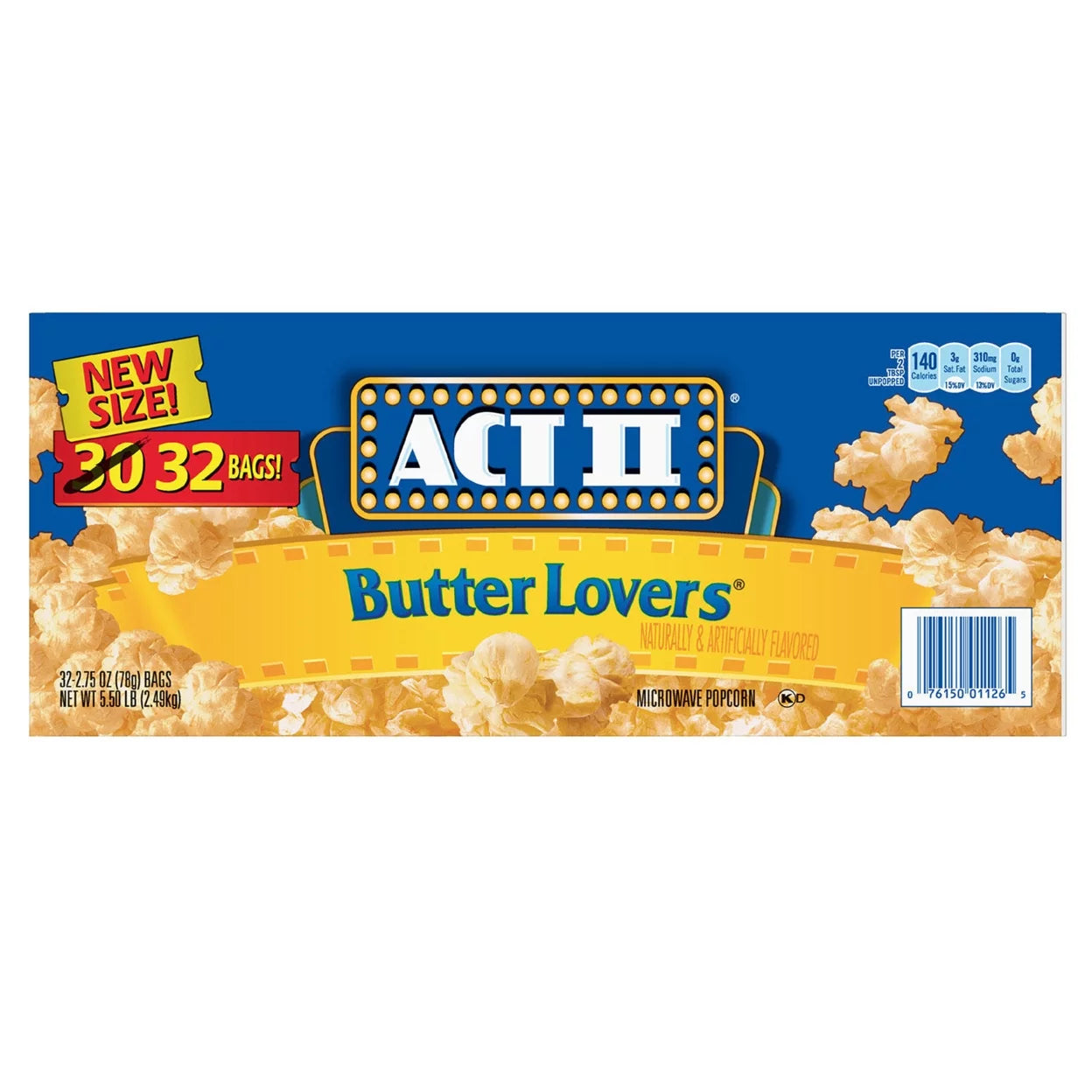 Butter Lovers Microwave Popcorn 2.75 Ounce (32 Pack)