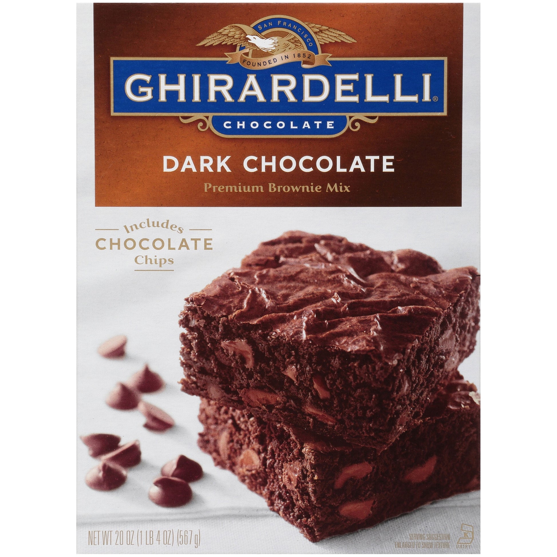 Dark Chocolate Premium Brownie Mix, Includes Chocolate Chips, 20 Oz Box