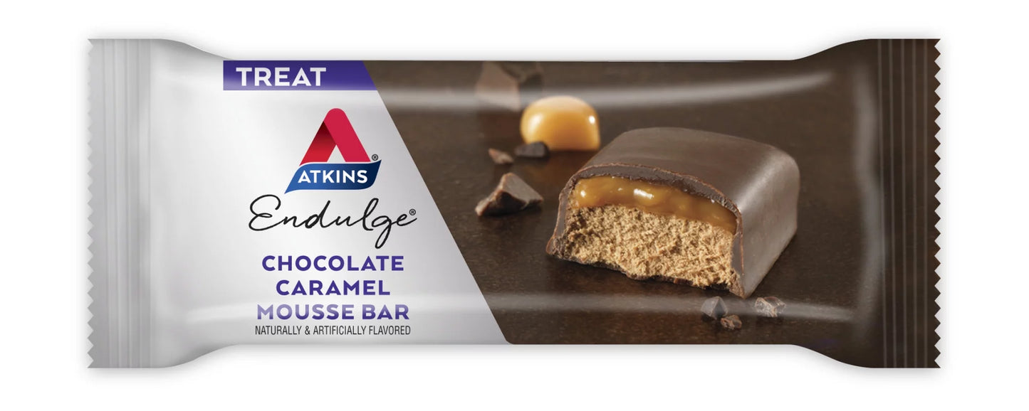 Endulge Chocolate Caramel Mousse Bar, Dessert Favorite, Low Sugar, High in Fiber, 6/5 Packs