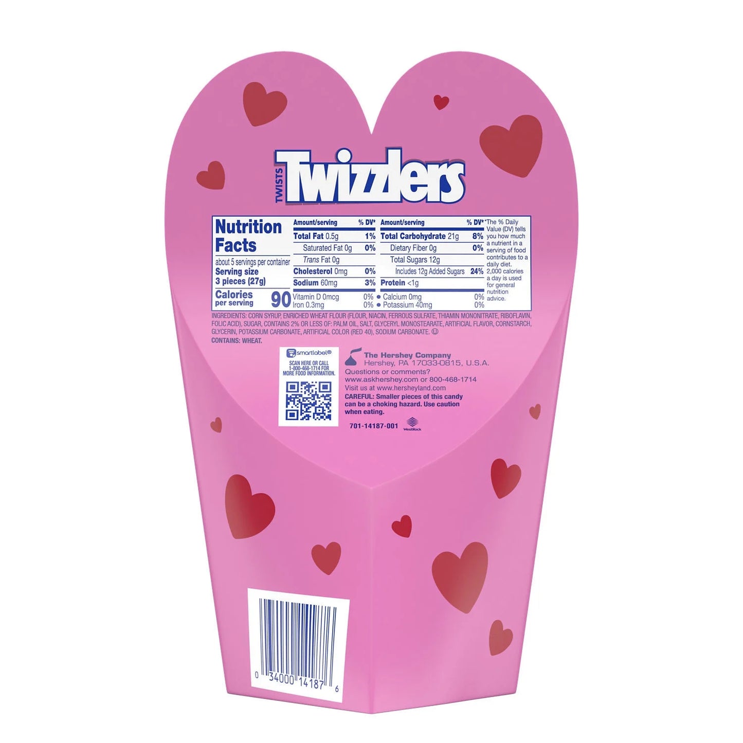 Twists Strawberry Valentine'S Day Candy, Gift Box 4.8 Oz