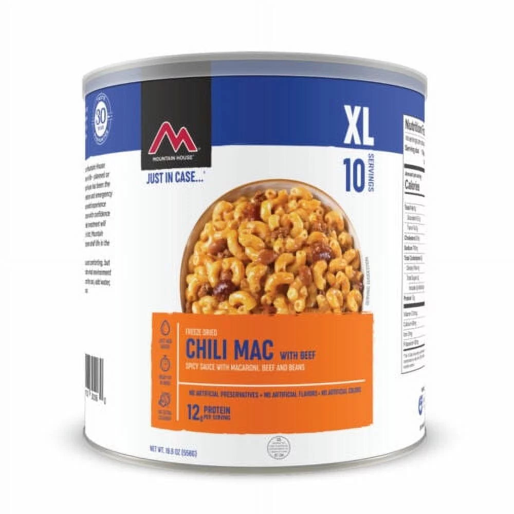 (6 Cans Pack)  Chili Mac with Beef #10 Can Freeze Dried Camping Food for Emergency