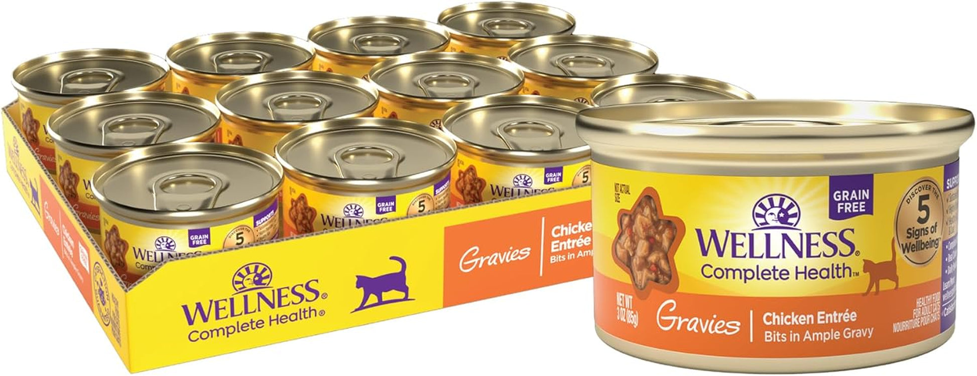 Complete Health Gravies Natural Grain Free Wet Canned Cat Food, Chicken Dinner in Ample Gravy, 3 Ounces (Pack of 12)