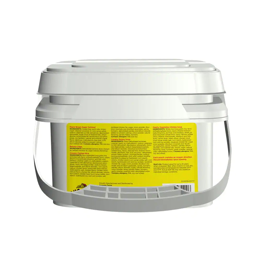 72-Hour 1-Person Emergency Food Supply Evacuation Pail 5 Varieties 25-Year Shelf Life