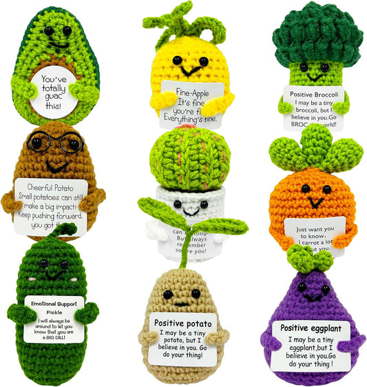 Positive Potato Handmade Crochet Gift, Vegetable and Fruit Theme, Emotional Support Plush Doll, Suitable, Birthday Gifts, Thank You Gifts for Friends