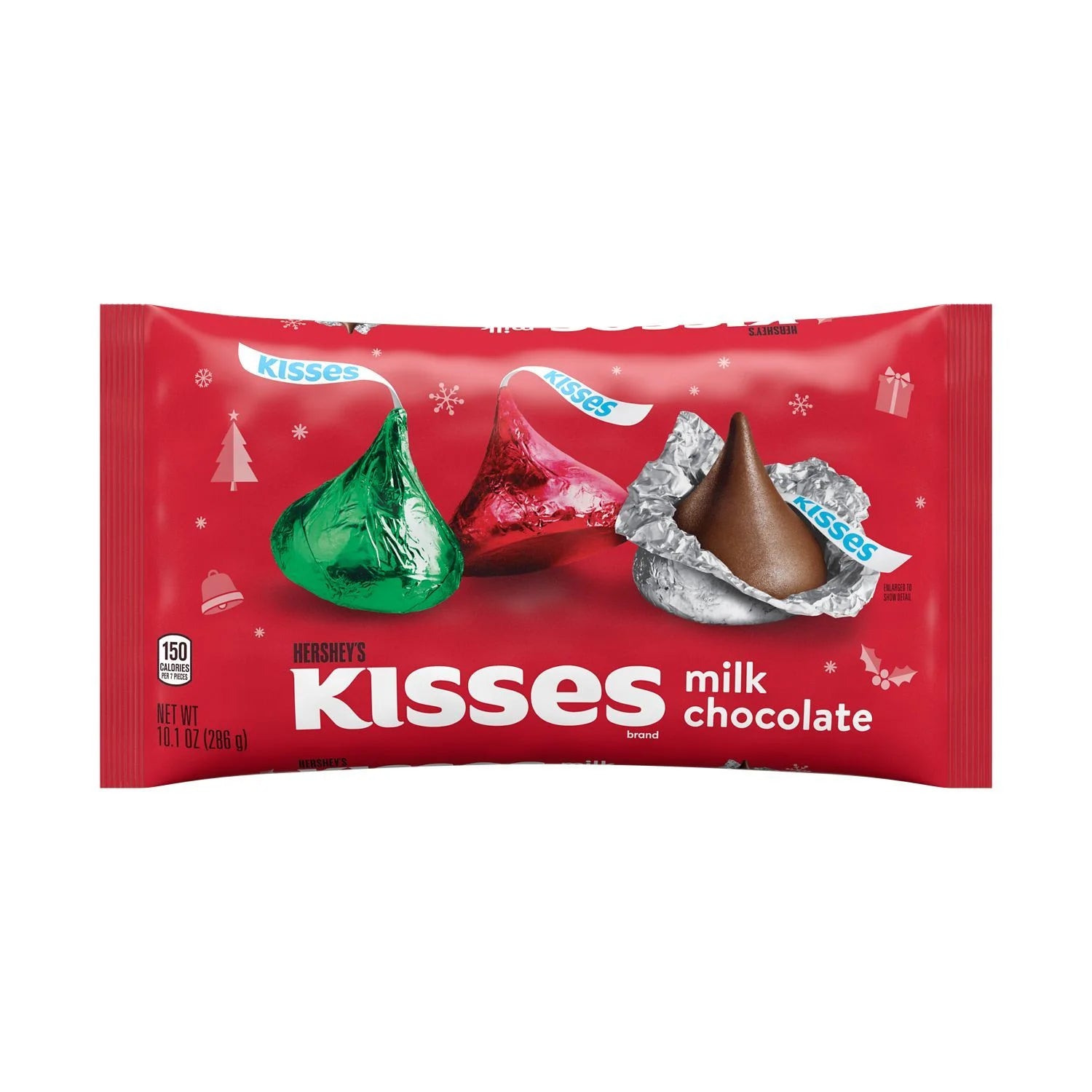 Kisses Milk Chocolate Christmas Candy, Bag 10.1 Oz