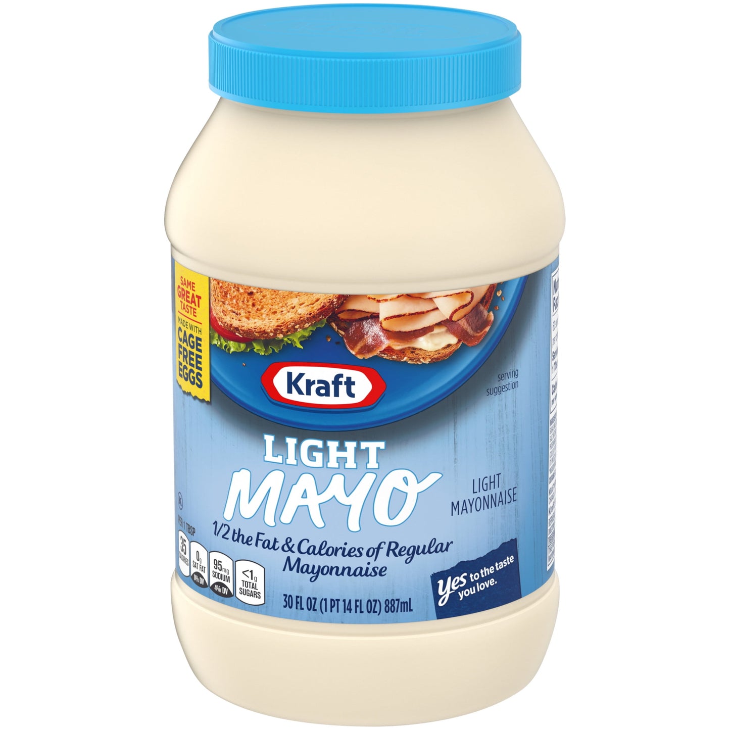 Light Mayo with 1/2 the Fat & Calories of Regular Mayonnaise, 30 Fl Oz Jar