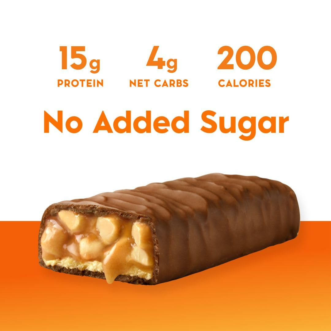 NICKS Protein Bars Chocolate Peanut | 15G Protein | 200 Calories | Low Carb Keto Friendly Snacks No Added Sugar (Multipack 12 Bars X 50G)