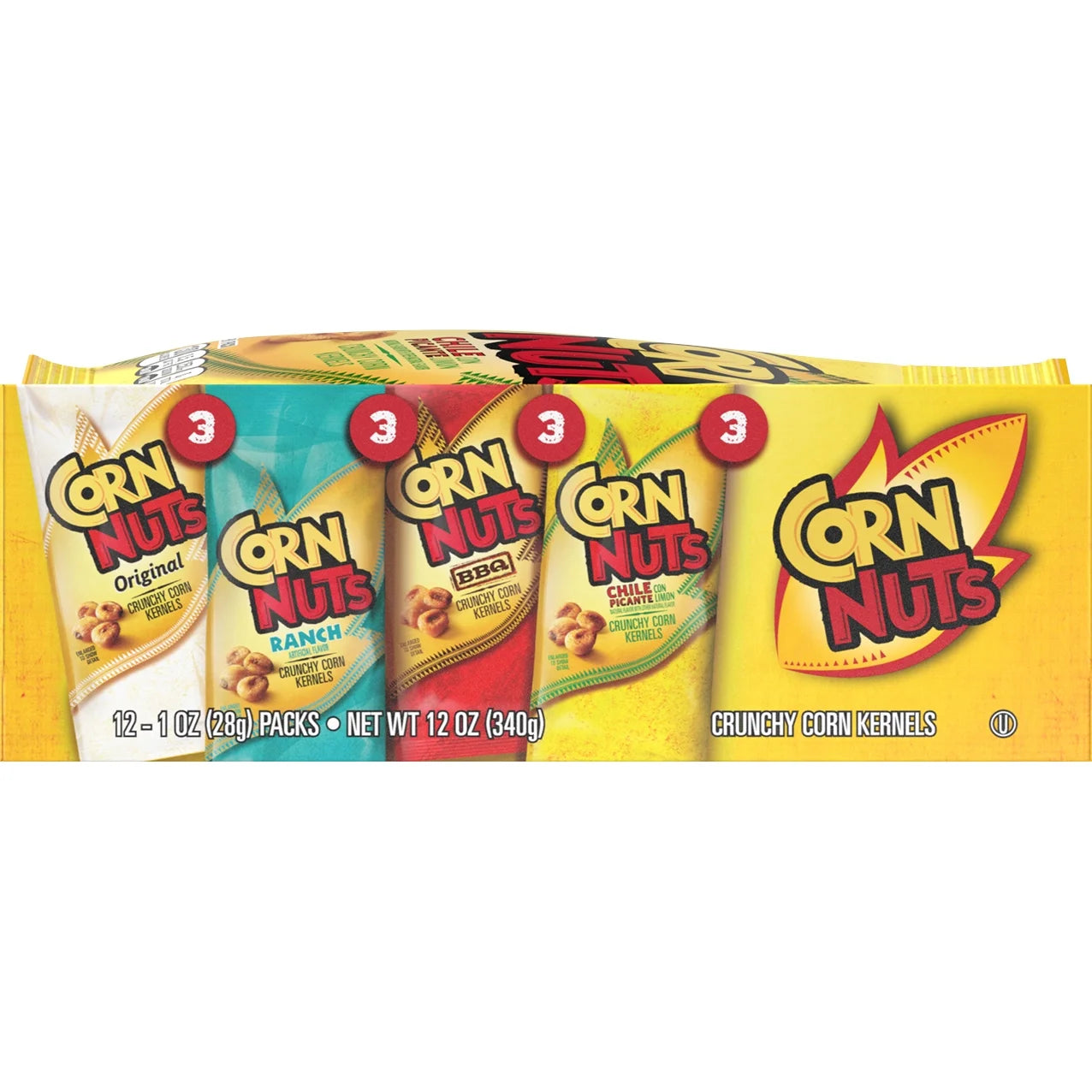 Original, Ranch, BBQ & Chile Picante Con Limon Crunchy Corn Kernels Variety Pack, 12 Ct Box, 1 Oz Packs