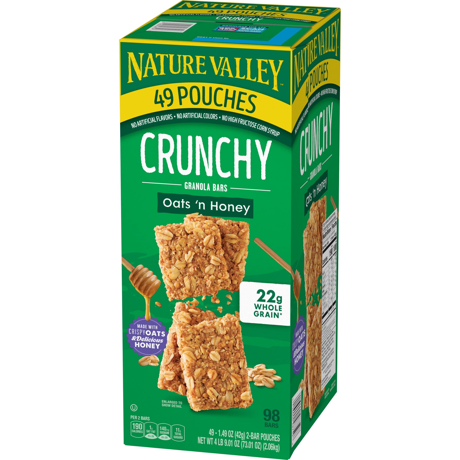 Crunchy Granola Bars, Oats 'N Honey, 98 Bars, 73.01 OZ (49 Pouches)