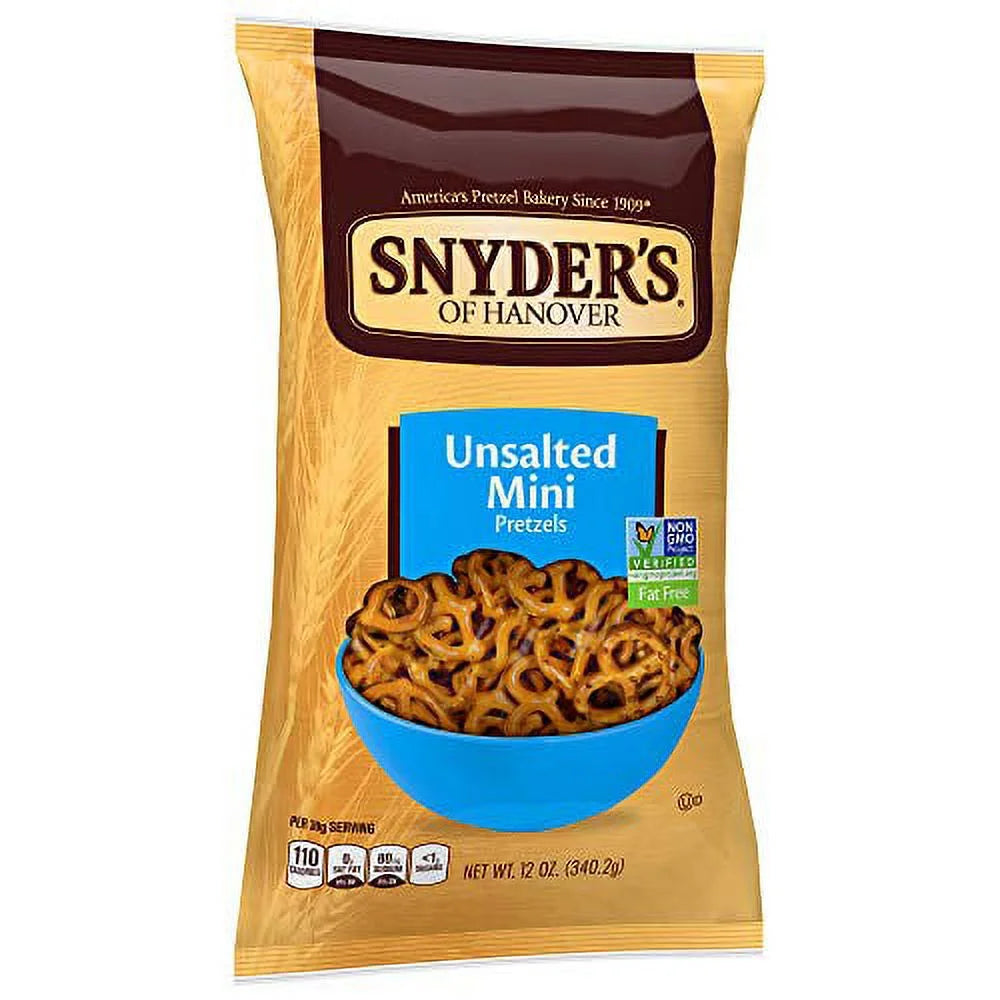 Mini-Unsalted Pretzel, 12 Oz | 2 Pack