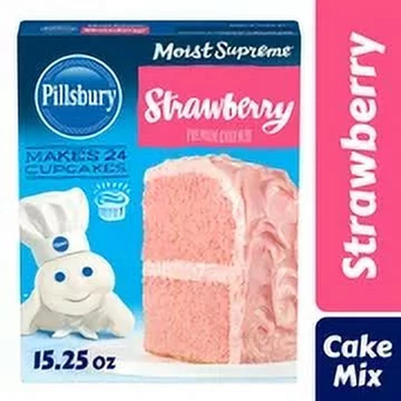 Moist Supreme Premium Strawberry Cake Mix, 15.25 Oz Box (Pack of 15)