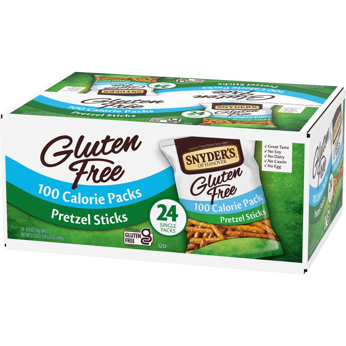 Gluten Free Pretzel Sticks, 100 Calorie Individual Packs, 24 Ct
