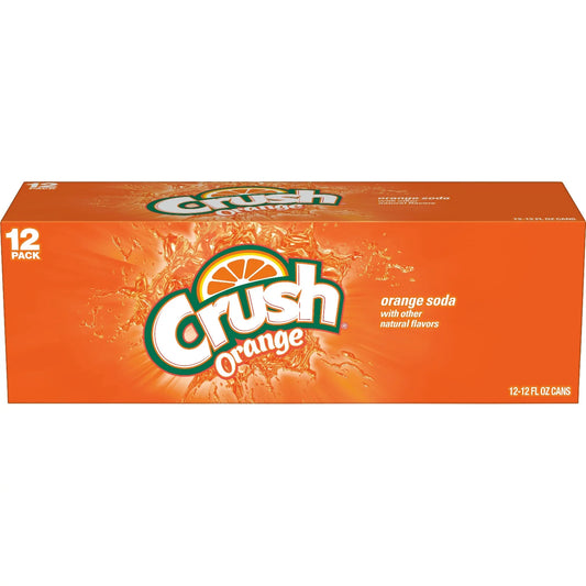 Crush Caffeine Free Orange Soda Pop, 12 Fl Oz, 12 Pack Cans