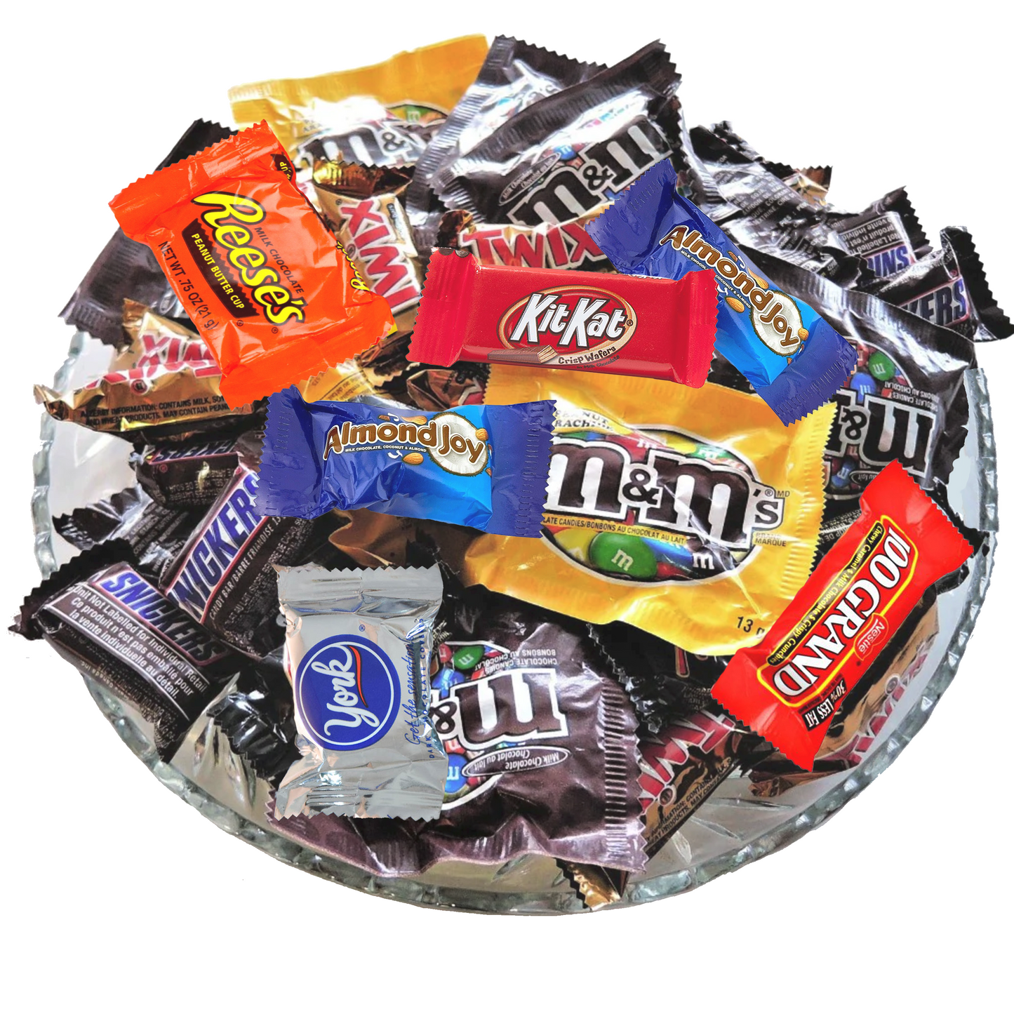 (3 LBS) Chocolate Candy Bundle with M&M'S Milk Chocolate, M&M'S Peanut, Skittles, Starburst, Snickers, Milky Way & Twix Individually Wrapped Candy