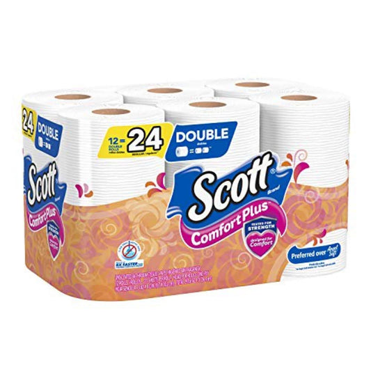 Comfort plus Toilet Paper, 12 Double Rolls, 231 Sheets per Roll (12 Double Rolls = 24 Regular Rolls)