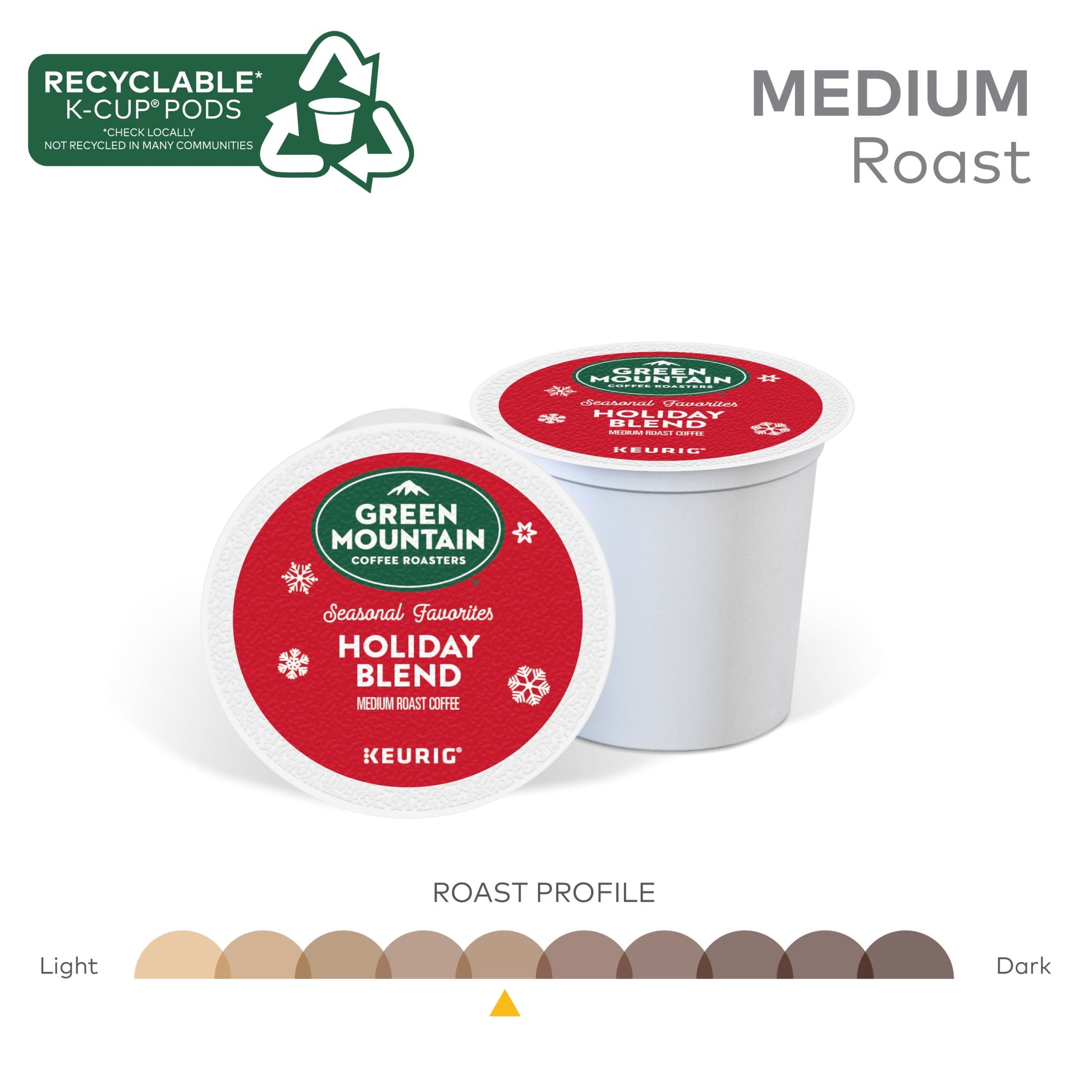 , Holiday Blend Medium Roast K-Cup Coffee Pods, 24 Count