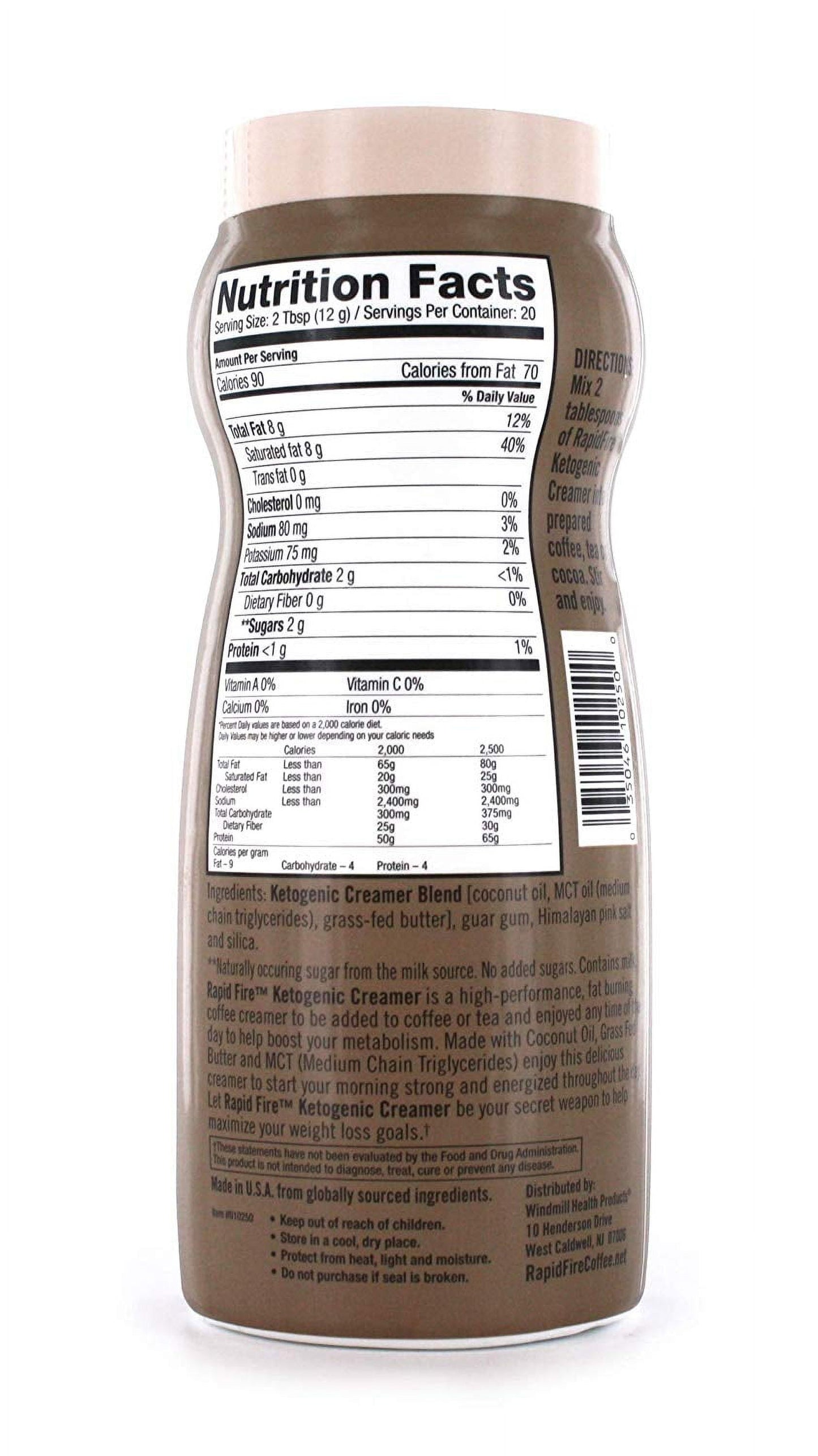 Ketogenic Creamer with Mcts, Grass Fed Butter, Himalayan Pink Salt, 8.5 Oz., 20 Servings