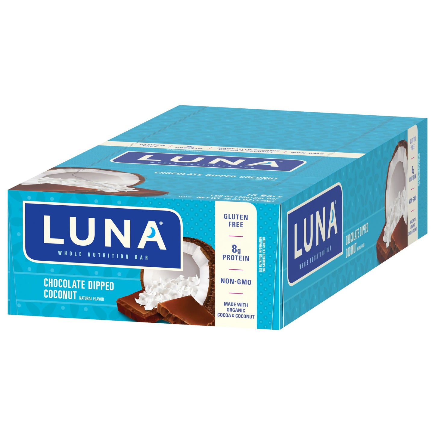 Clif Luna Bar: Dipped Chocolate Coconut Box of 15