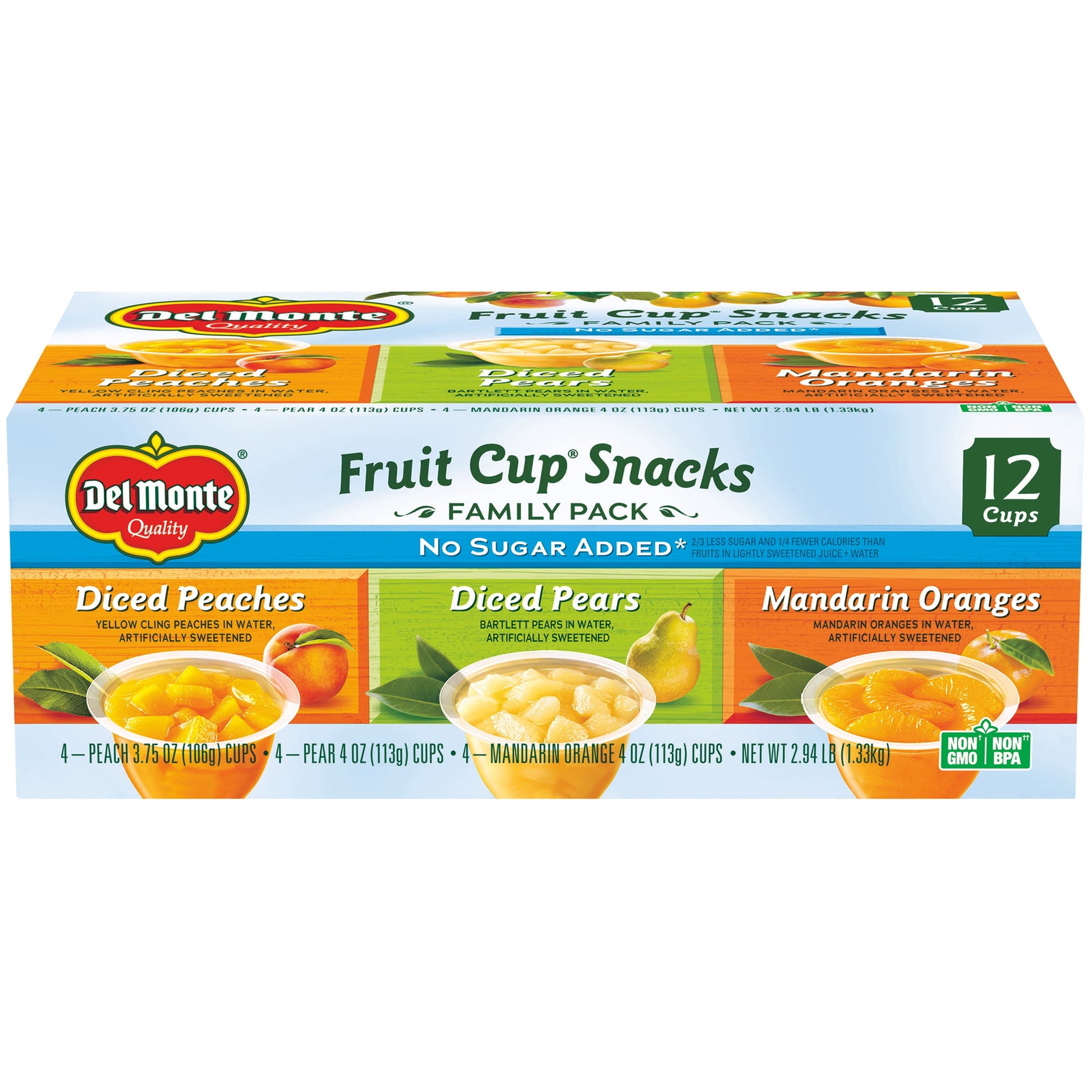 (12 Cups)  Fruit Cups, Variety Pack, No Sugar Added, 4 Oz Bowls