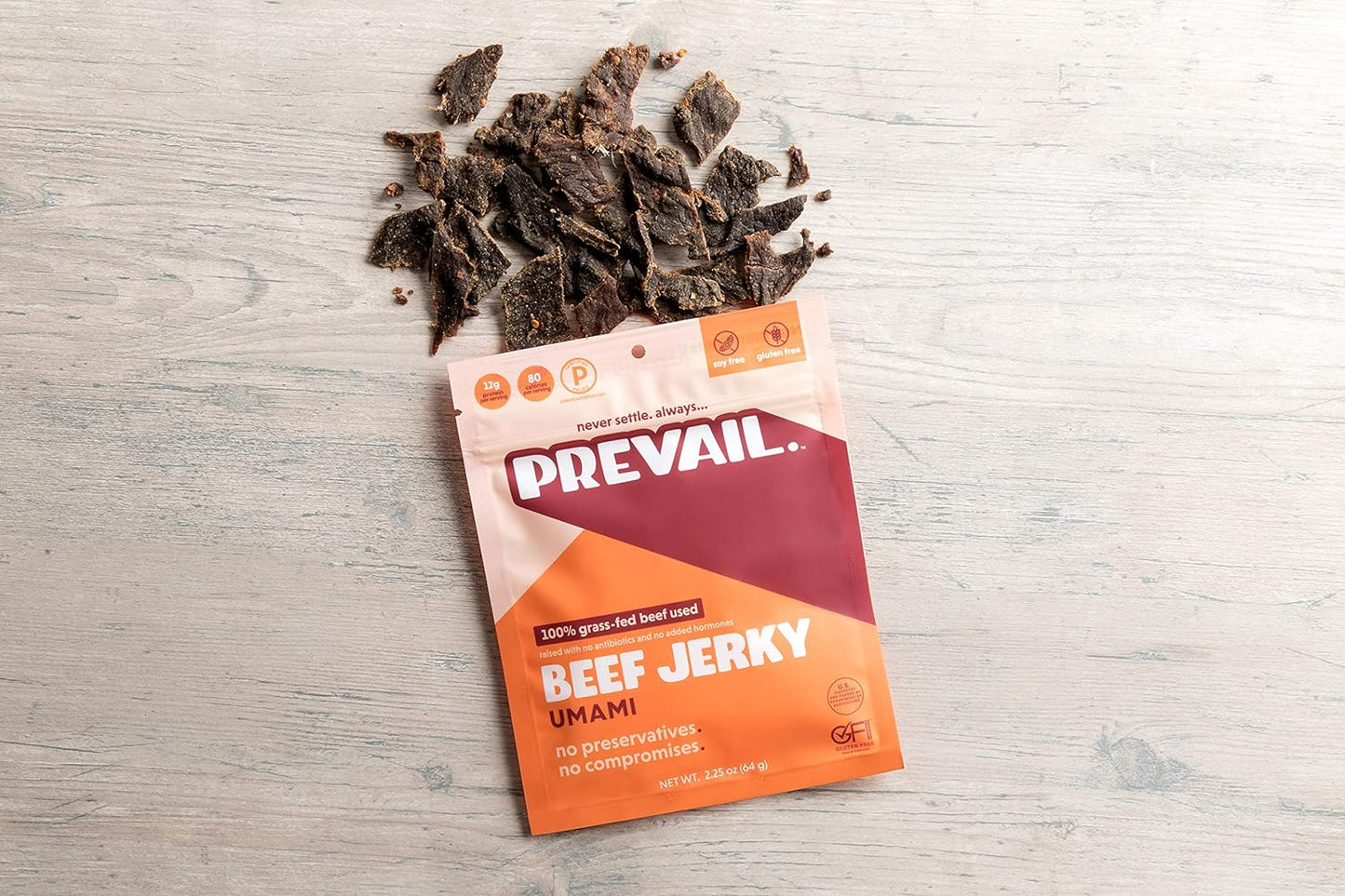 Grass Fed Beef Jerky Variety Pack, by PREVAIL - Low Sodium and Gluten Free! | Umami, Spicy, Lemongrass, and Original - Pack of (8) Bags | | Our Gourmet Jerky Is Paleo Certified, Soy Free, Free of Preservatives, and Contains No Gmo'S!