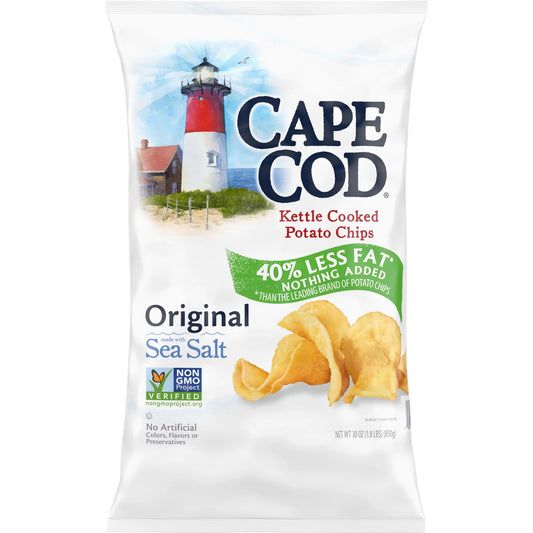 Potato Chips, Less Fat Original Kettle Cooked Chips, 30 Oz