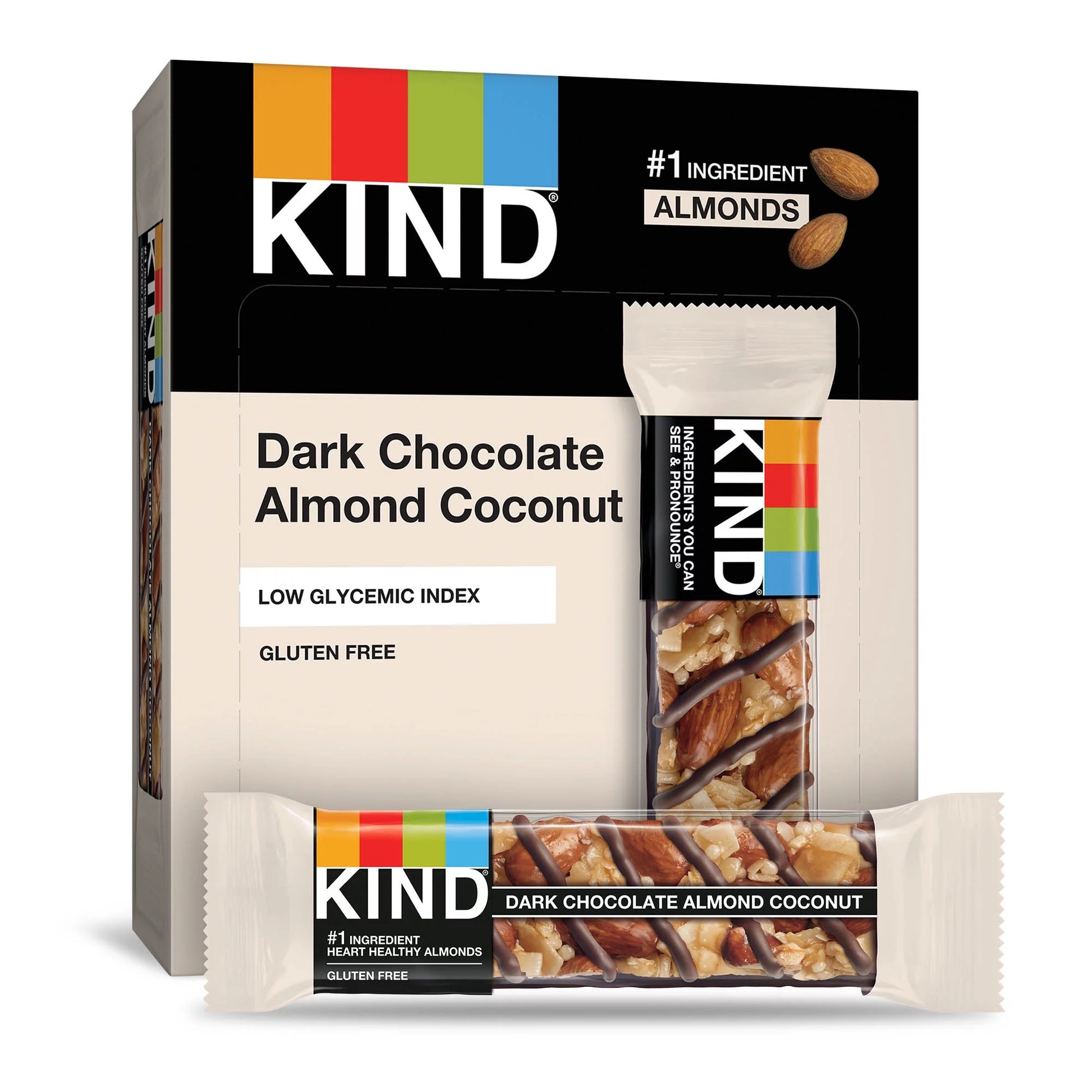 Bars, Dark Chocolate Almond & Coconut, Gluten Free, 1.4Oz, 12 Snack Bars