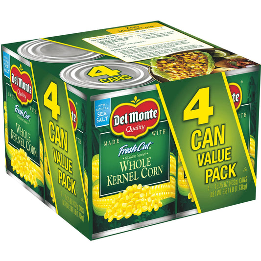 Golden Sweet Whole Kernel Corn, 4-Pack, 15.25 Oz Cans