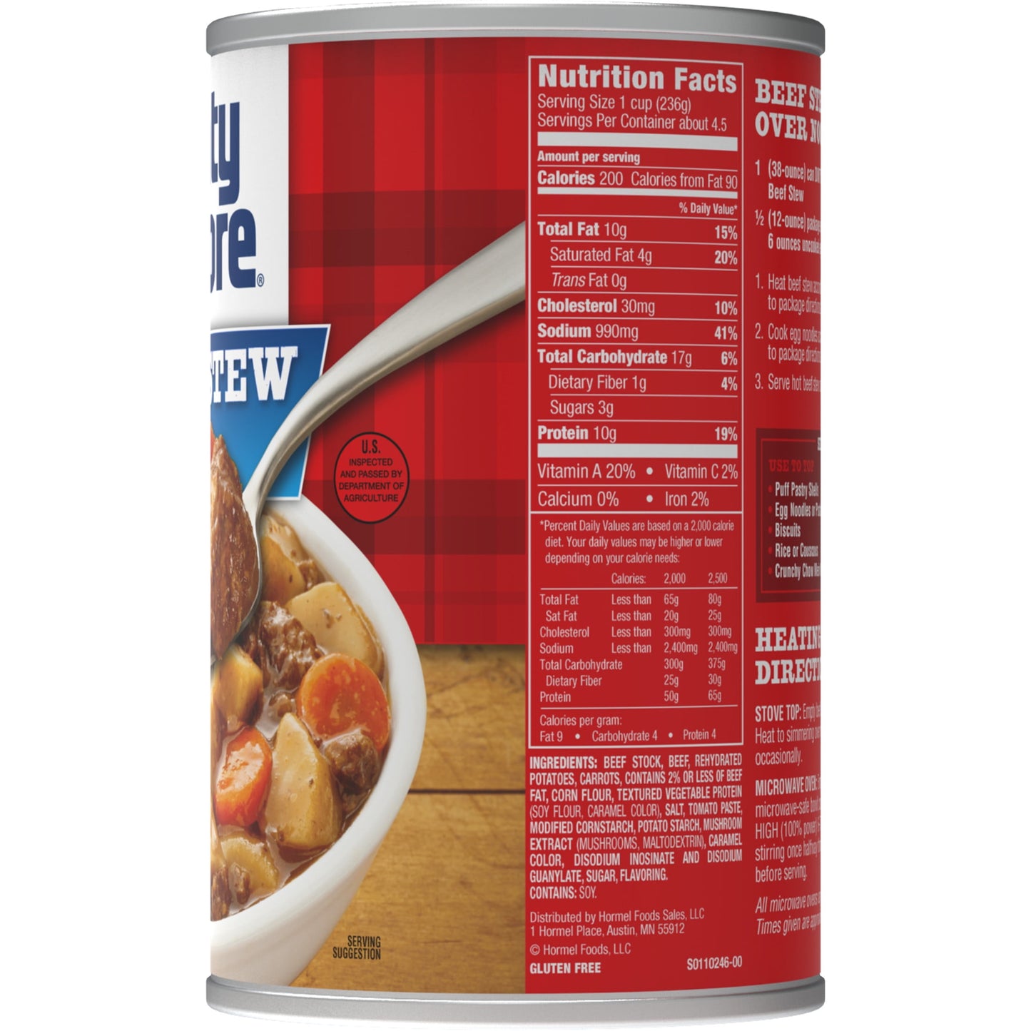 Beef Stew, Shelf-Stable, 38 Oz Steel Can
