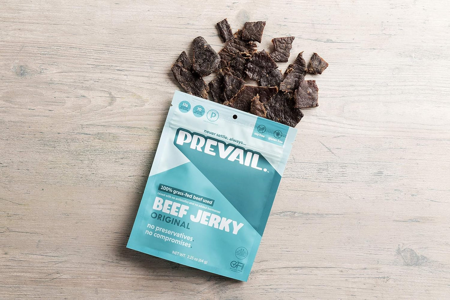 Grass Fed Beef Jerky Variety Pack, by PREVAIL - Low Sodium and Gluten Free! | Umami, Spicy, Lemongrass, and Original - Pack of (8) Bags | | Our Gourmet Jerky Is Paleo Certified, Soy Free, Free of Preservatives, and Contains No Gmo'S!