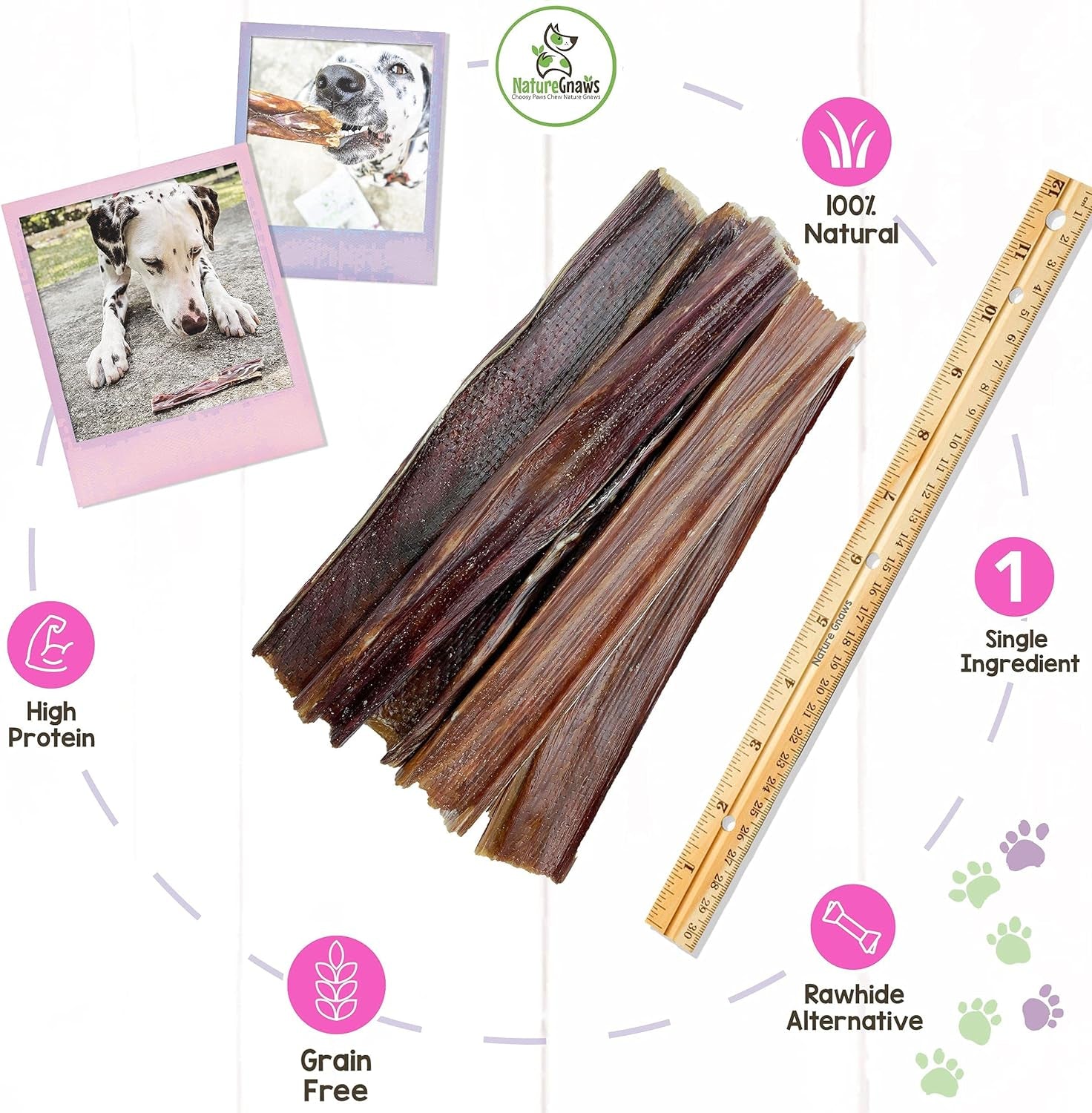 - Beef Jerky Chews for Large Dogs - Premium Natural Beef Gullet Sticks - Simple Single Ingredient Tasty Dog Chew Treats - Rawhide Free 9-10 Inch