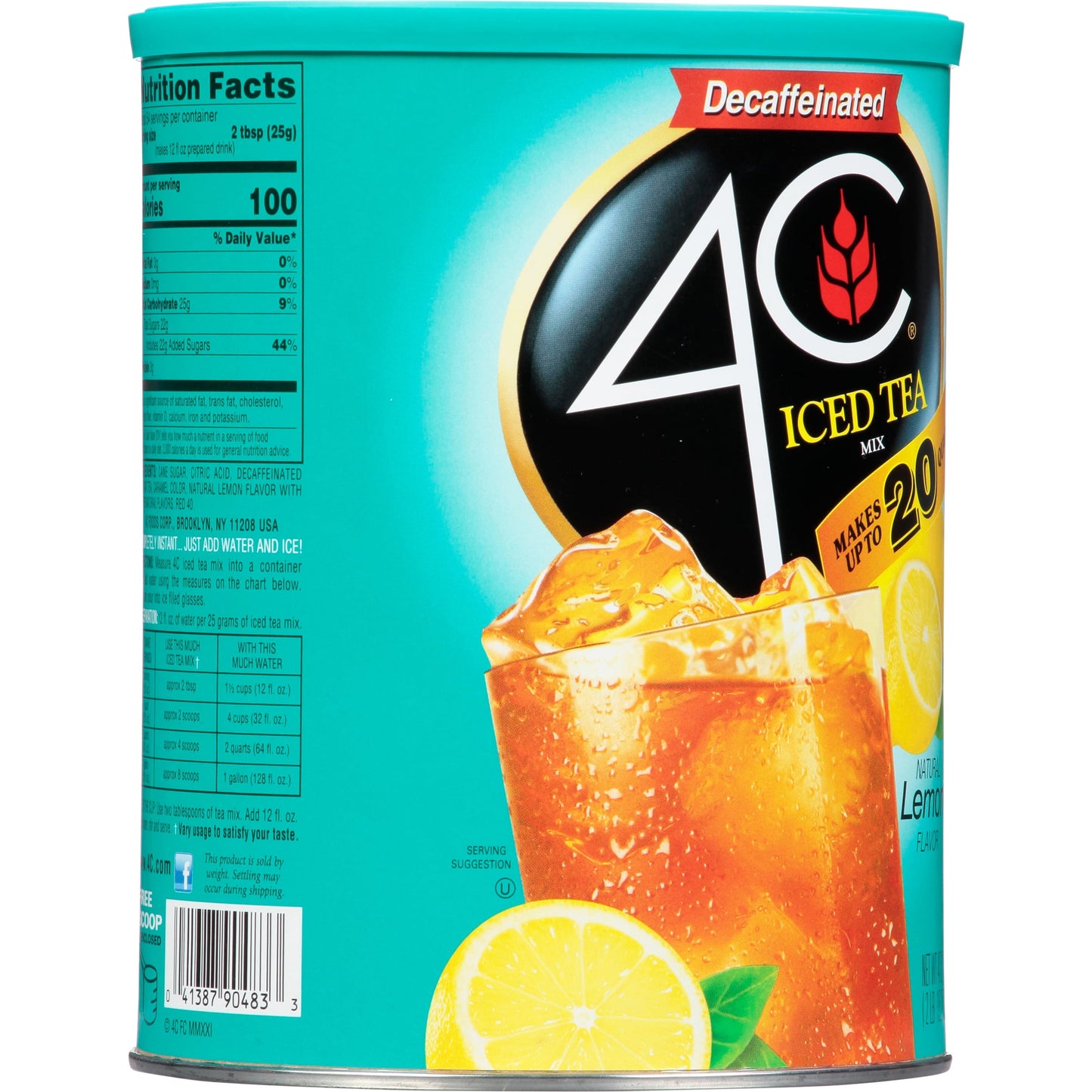 Decaf Iced Tea Mix, Lemon, 47.2 Oz, 1 Ct