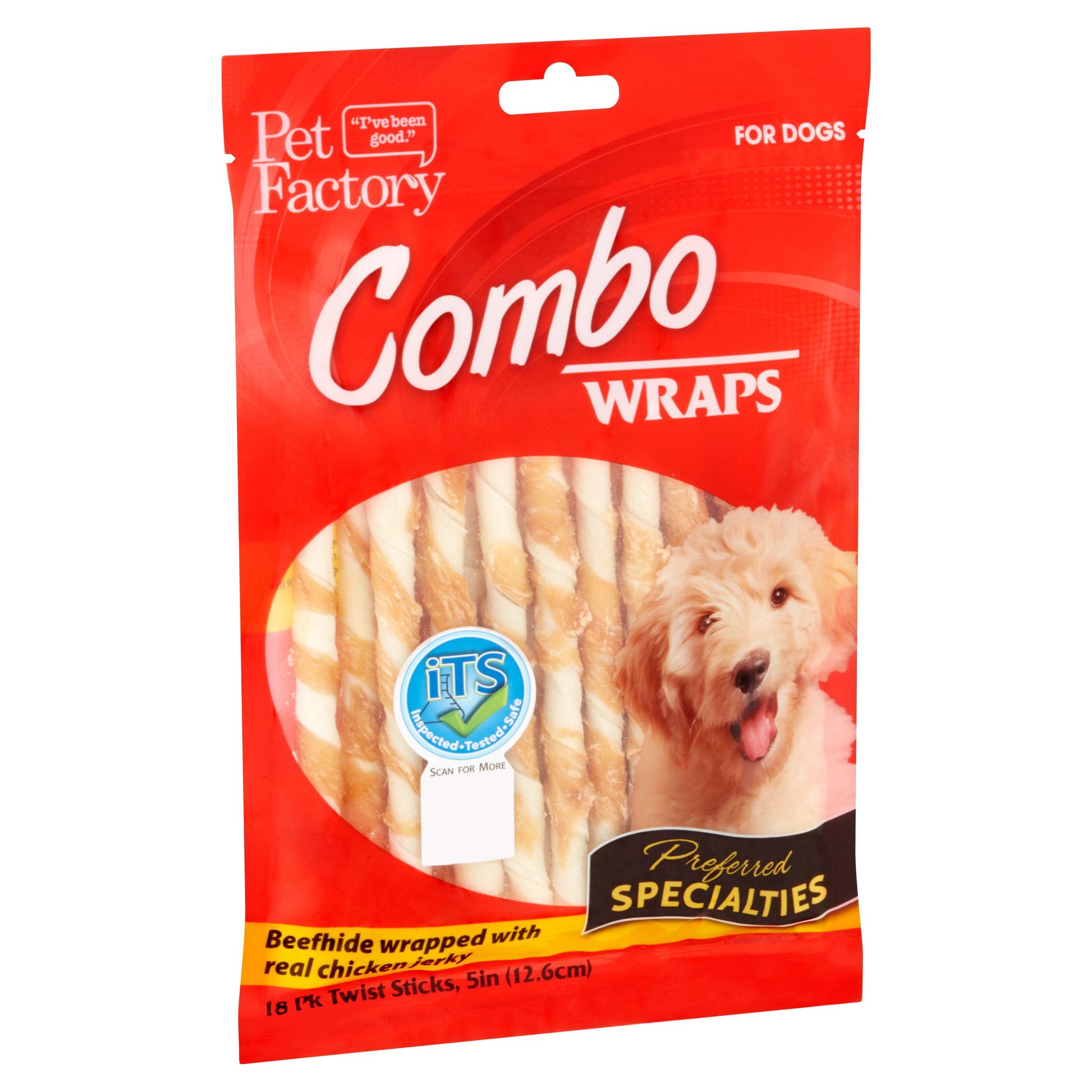 Combo Wraps Beefhide Wrapped with Real Chicken Jerky Dog Chews, 5" (18 Count)