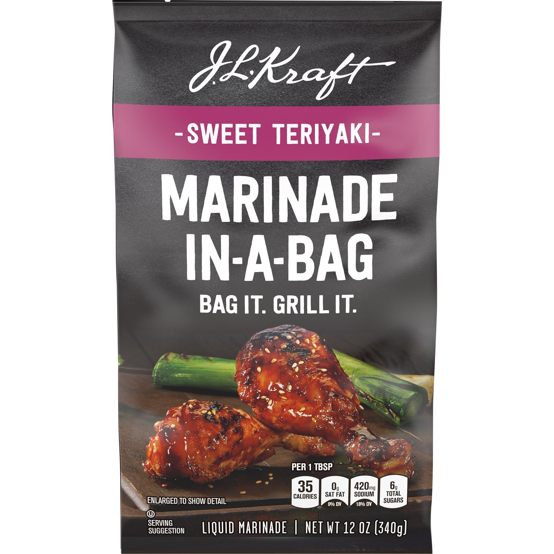 (4 Pack)  Marinade In-A-Bag Sweet Teriyaki Liquid Marinade, 12 Oz Bag