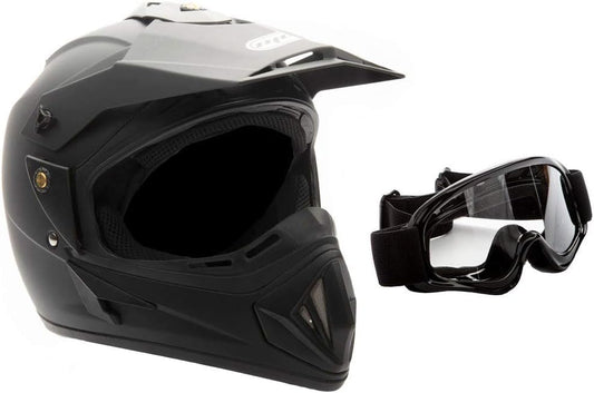 Adult Motorcycle off Road Helmet DOT - MX ATV Dirt Bike Motocross UTV - with Goggles