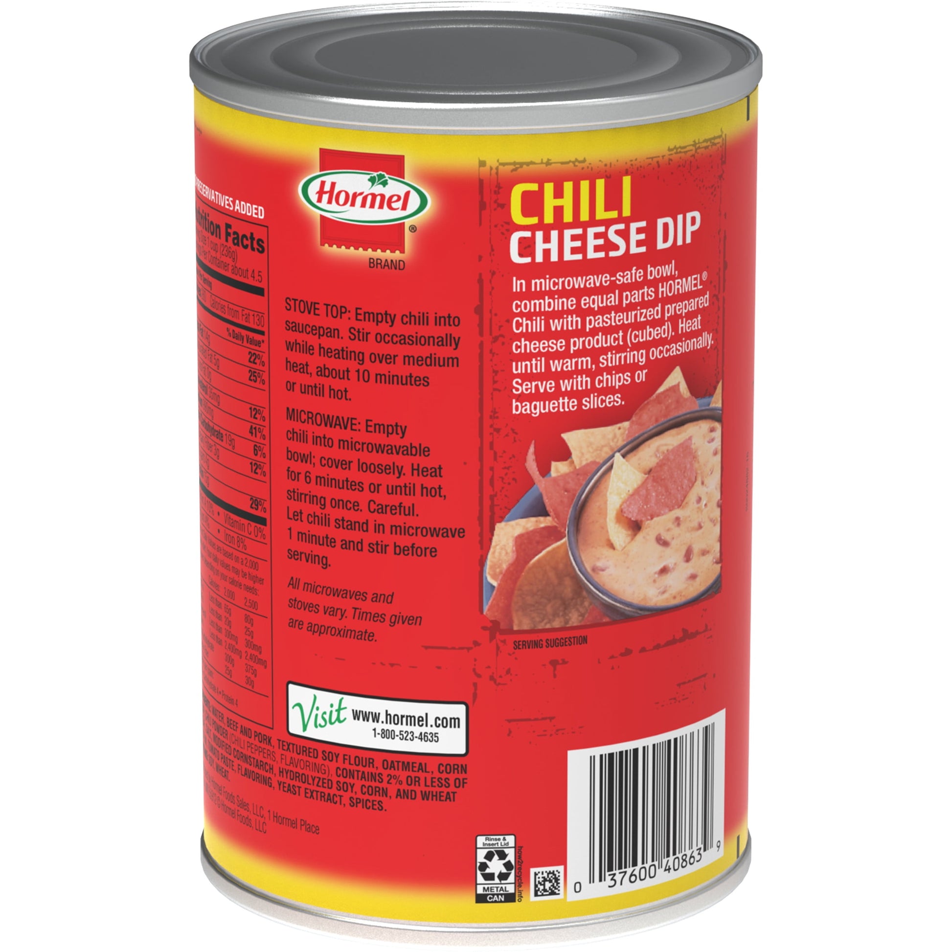 Chili, No Beans, No Artificial Ingredients, Steel Can 38 Oz