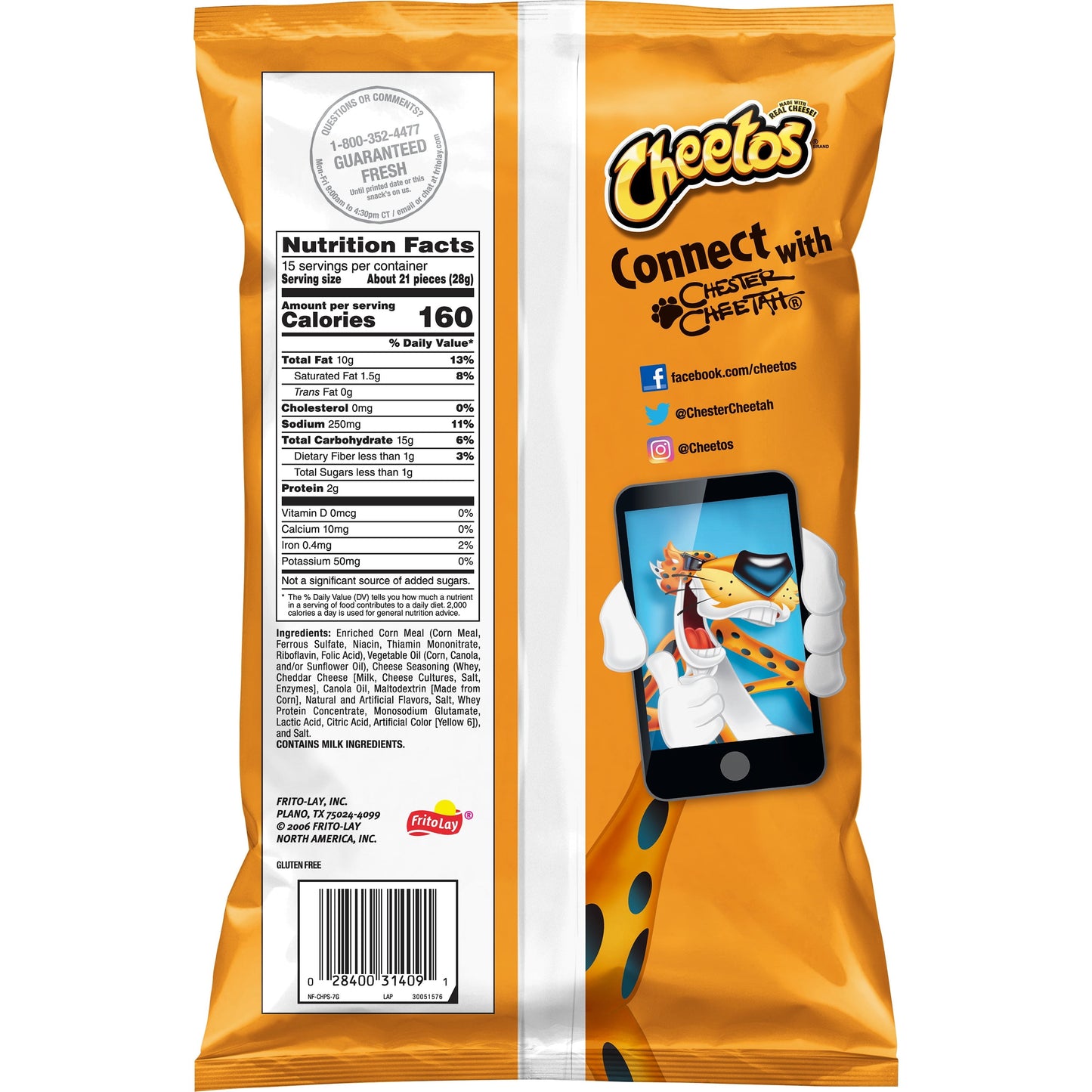 (4 Pack)  Crunchy Cheese Puff Chips, 15 Oz Bag