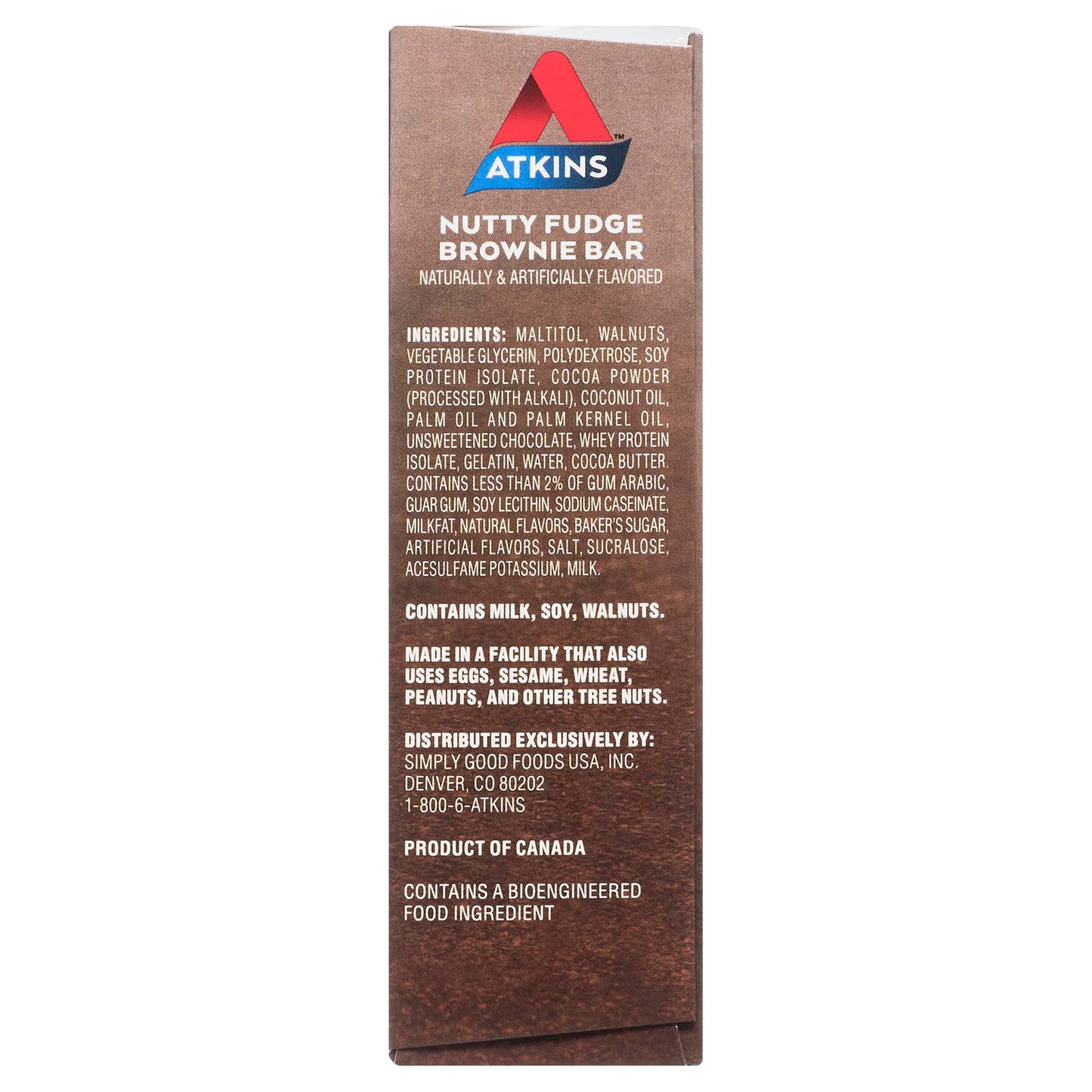 Endulge Nutty Fudge Brownie, Dessert Favorite, Good Source of Fiber, Low Sugar, 5 Ct