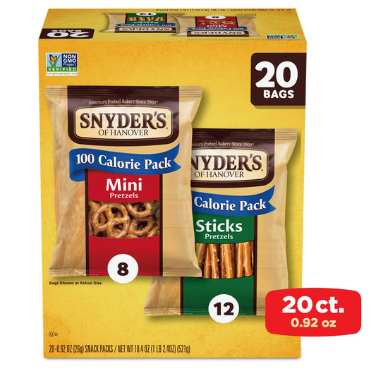 Pretzels, Minis and Sticks 100 Calorie Packs, 20 Ct Variety Pack