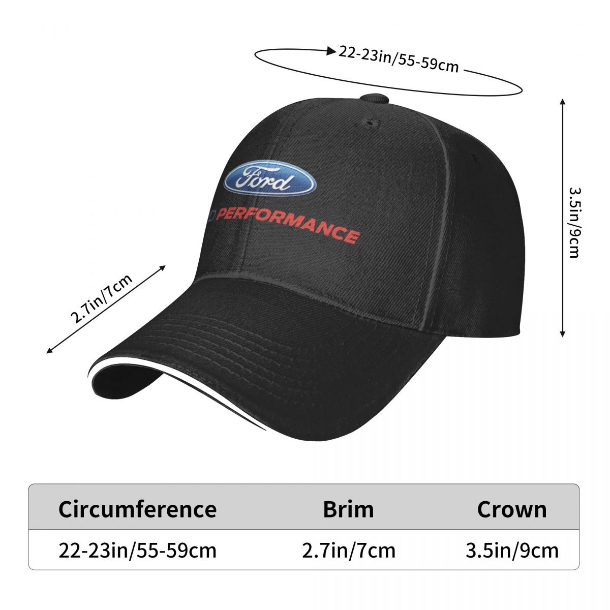 Unisex Cap For Women Men Ford Performance Fashion Baseball Cap Adjustable Outdoor Streetwear Hat