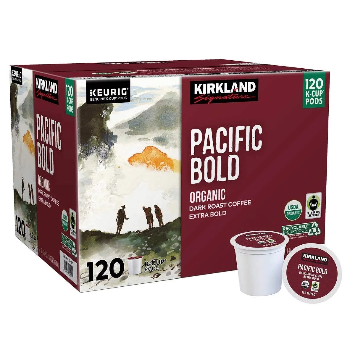 Coffee Organic Pacific Bold Recyclable K-Cup Pod, 120 Count