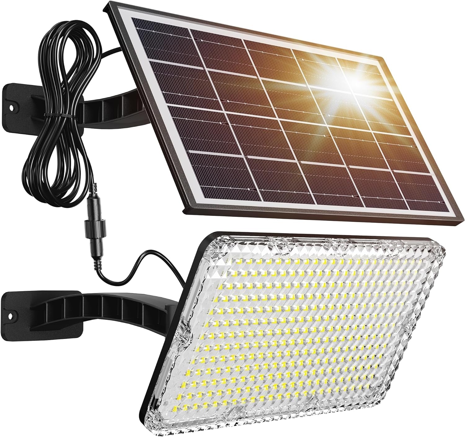 1000 Lumens 299 LED Solar Lights Outdoor Bright Solar Dusk to Dawn Light with 40