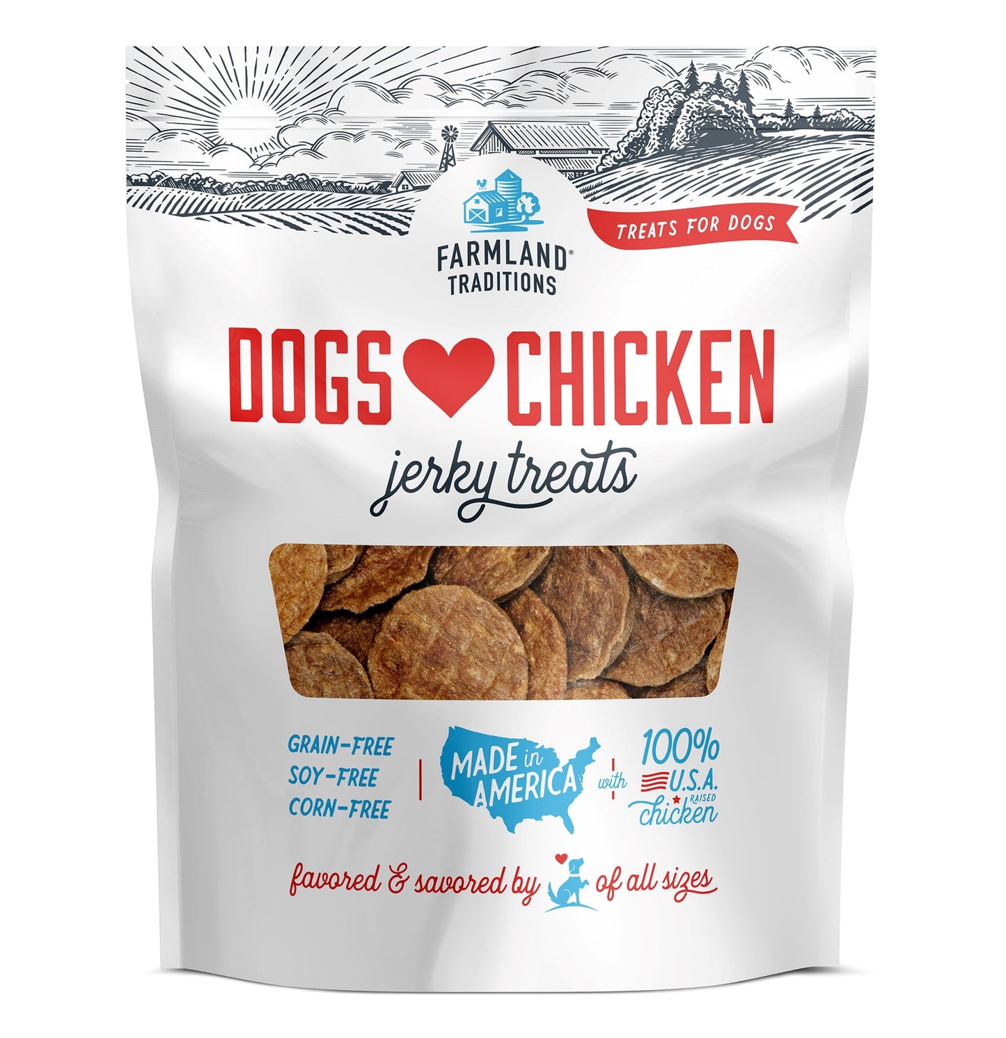 Dogs Love Chicken Flavor Air Dried Jerky Treats for Dogs, 16 Oz. Bag.