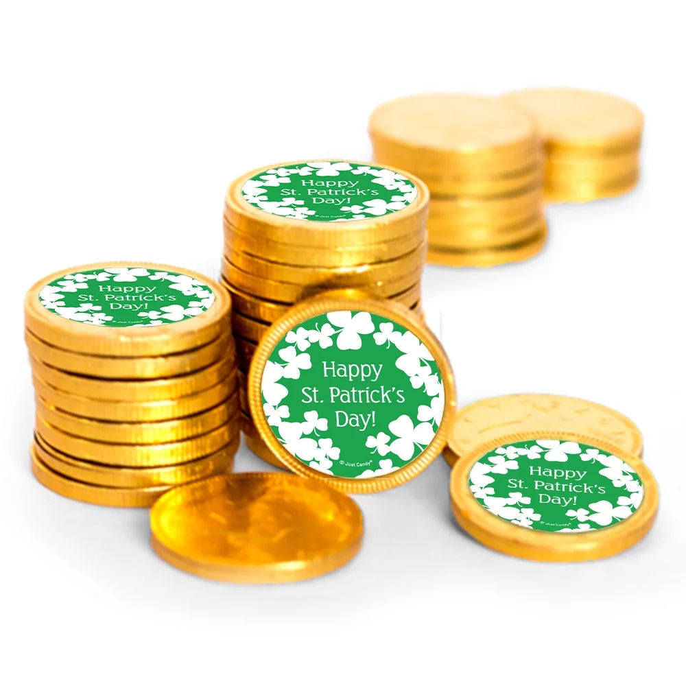 84Ct St. Patrick'S Day Candy Chocolate Coins Party Favors (84 Pack) - Clovers