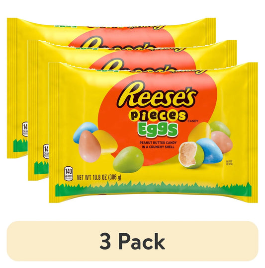 (3 Pack)  Pieces Peanut Butter Eggs Easter Candy, Bag 10.8 Oz