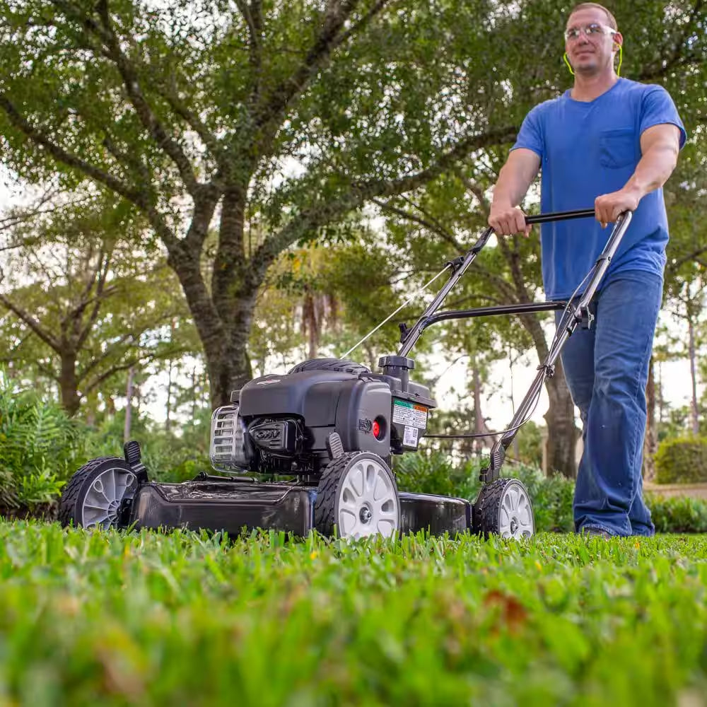 20 In. 125 Cc Briggs & Stratton Walk behind Gas Push Lawn Mower with 4 Wheel Height Adjustment and Prime 'N Pull Start