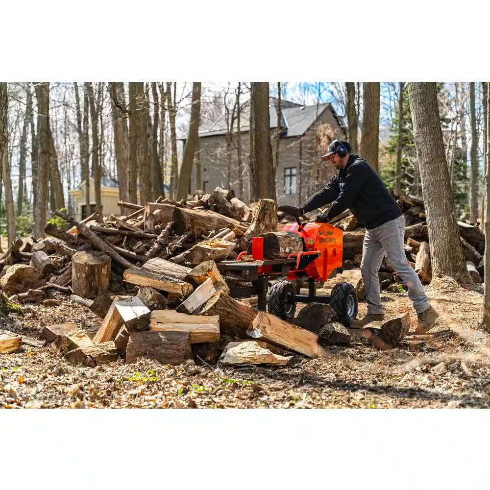 40-Ton 7 HP 208Cc Certified Commercial Horizontal Kinetic Log Splitter with Kohler Engine & 1-Sec Cycle Time