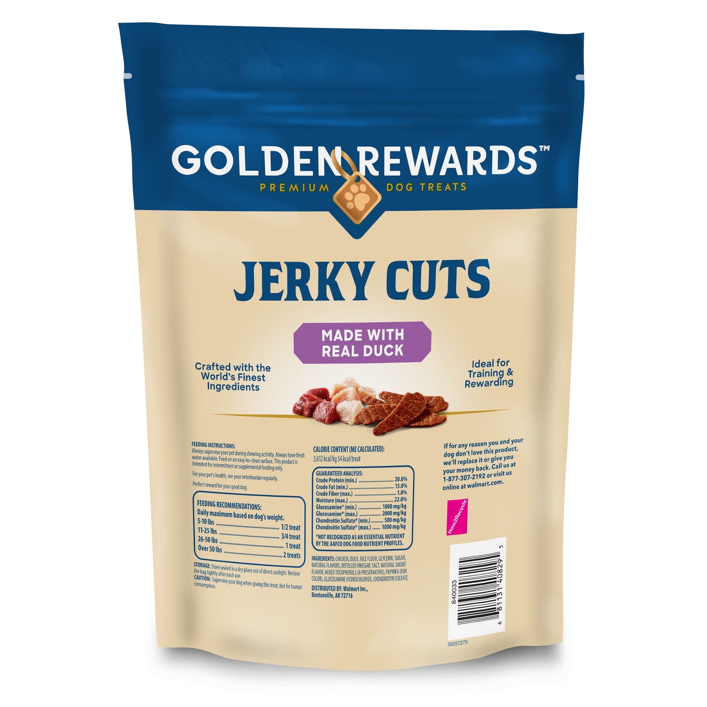 Adult Dry Dog Jerky Cut Treats with Real Duck, 36 Oz Bag